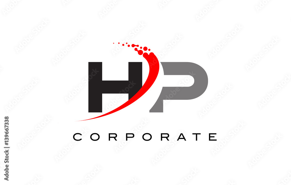 HP Modern Letter Logo Design with Swoosh Stock Vector | Adobe Stock