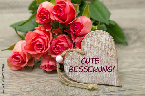 Rosen Und Herz Gute Besserung Stock Photo Adobe Stock