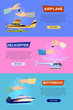 © robu_s - Airplane. Helicopter. Motorboat. Hands Passing Key