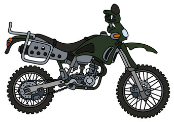 Wall Mural - Dark green off-road motorbike