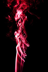 Wall Mural - Red smoke isolated on black