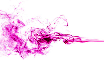 Wall Mural - pink smoke on white background. abstract art