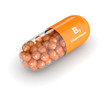 3d render of vitamin B3 pill over white