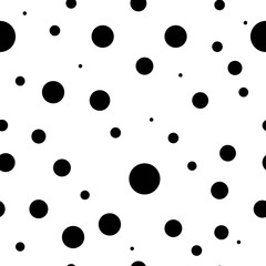 Poster - Vector seamless black and white circle background craters of the moon