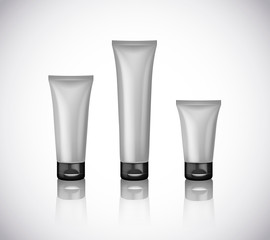 Blank cosmetic tubes for design. Brand template isolated for advertising.