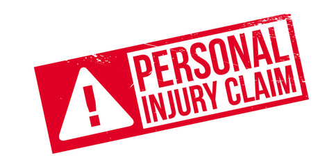 Personal Injury Claim rubber stamp. Grunge design with dust scratches. Effects can be easily removed for a clean, crisp look. Color is easily changed.