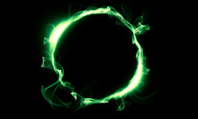 Green Ring Consisting Of A Smoke. The Magical Thing. Fantasy