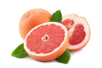 Canvas Print - Orange grapefruit on white