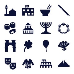 Canvas Print - Set of 16 culture filled icons