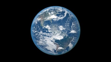 realistic planet. beautiful rotation of the earth. the world spinning, full rotation, seamless loop.