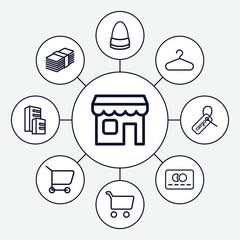 Poster - Set of 9 retail outline icons
