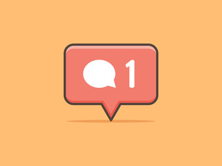 Comment notification speech bubble vector illustration