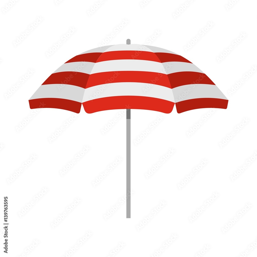 Beach umbrella icon, flat style - obrazy, fototapety, plakaty 