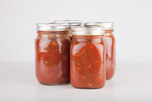 Jars Of Homemade Canned Spaghetti Sauce