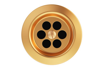Poster - kitchen sink drain, round plug hole. 3d rendering
