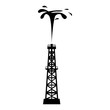 Isolated silhouette of an oil well, Vector illustration