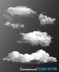 Aufkleber - Transparent set of cloud vectors