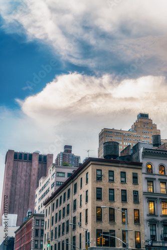 NEW YORK CITY, USA : Buildings and street life on the Manhattan Canvas Print