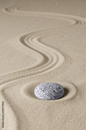 Naklejka - mata magnetyczna na lodówkę zen budhism meditation stone and sand. Paterns for relaxation and concentration...