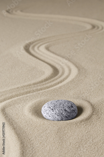 Obraz w ramie zen budhism meditation stone and sand. Paterns for relaxation and concentration...