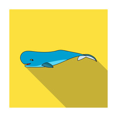 Wall Mural - Sperm whale icon in flat style isolated on white background. Sea animals symbol stock vector illustration.