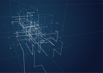 Wall Mural - Abstract geometric technology vector design element.