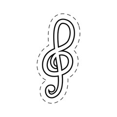 Wall Mural - treble clef music cut line vector illustraiton eps 10