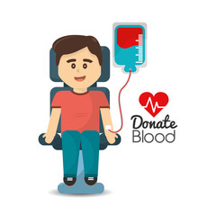 Poster - man donating blood icon