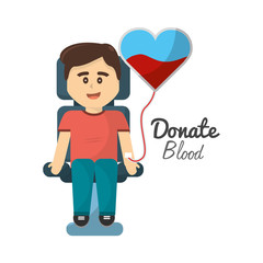 Poster - man donating blood icon