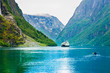 ship ferryboat on norwegian fjord