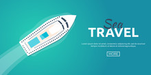Best Cruise. Colorful Travel To Paradise. Best Cruise. Vector Flat Banner For Your Business.