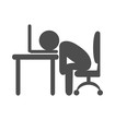 © Makkuro_GL - Business office tired worker flat icon pictogram isolated on whi