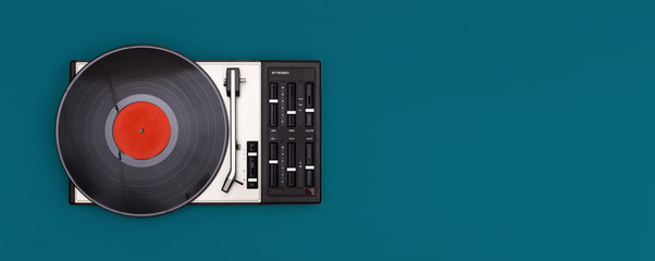 vintage turntable or record player header