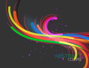 Lines colors on a gray vector abstract background