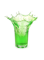 Poster - Splash of water in a glass on a white background