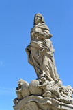 Fototapeta  - Baroque statue of St. Anna in the city historical center at Kutna Hora