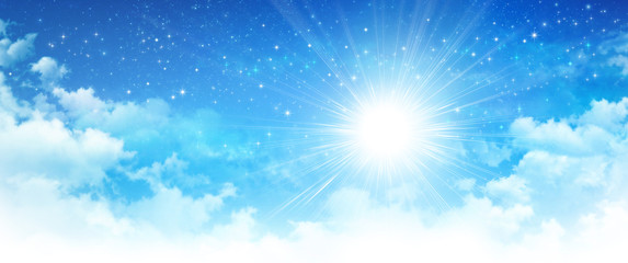 Wall Mural - early morning sunshine, deep space behind