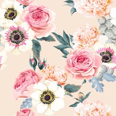 Wall Mural - Seamless wedding flowers