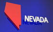 © iQoncept - Nevada NV Red State Map Name 3d Illustration