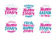 Easter labels. Holiday symbol, icon. Lettering, calligraphy vector illustration