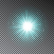© ihorsw - Blue explode effect. Glowing transparent light glitter effect isolated on dark background. Magic glow sparkling. Realistic Vector Illustration.