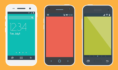 Poster - smartphone flat design vector illustration in color