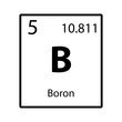 Boron periodic table element icon on white background vector