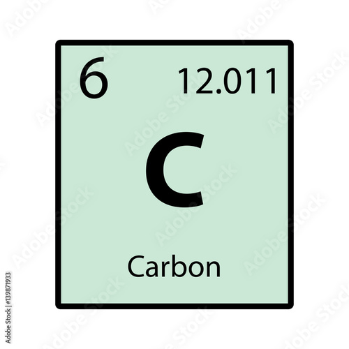 Carbon periodic table element color icon on white background vector