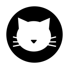 Canvas Print - cute cat mascot silhouette isolated icon vector illustration design