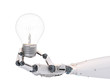 © phonlamaiphoto - robotic hand with light bulb