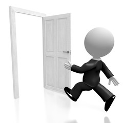 Wall Mural - 3D door, businessman