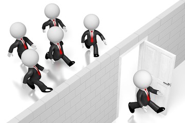 Wall Mural - 3D businessmen, wall