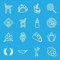 Canvas Print - Set of 16 eating outline icons