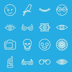 Sticker - Set of 16 eye outline icons